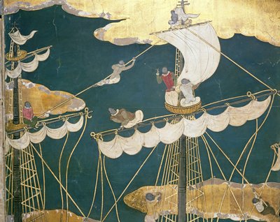 The Arrival of the Portuguese in Japan (detail) by Japanese School